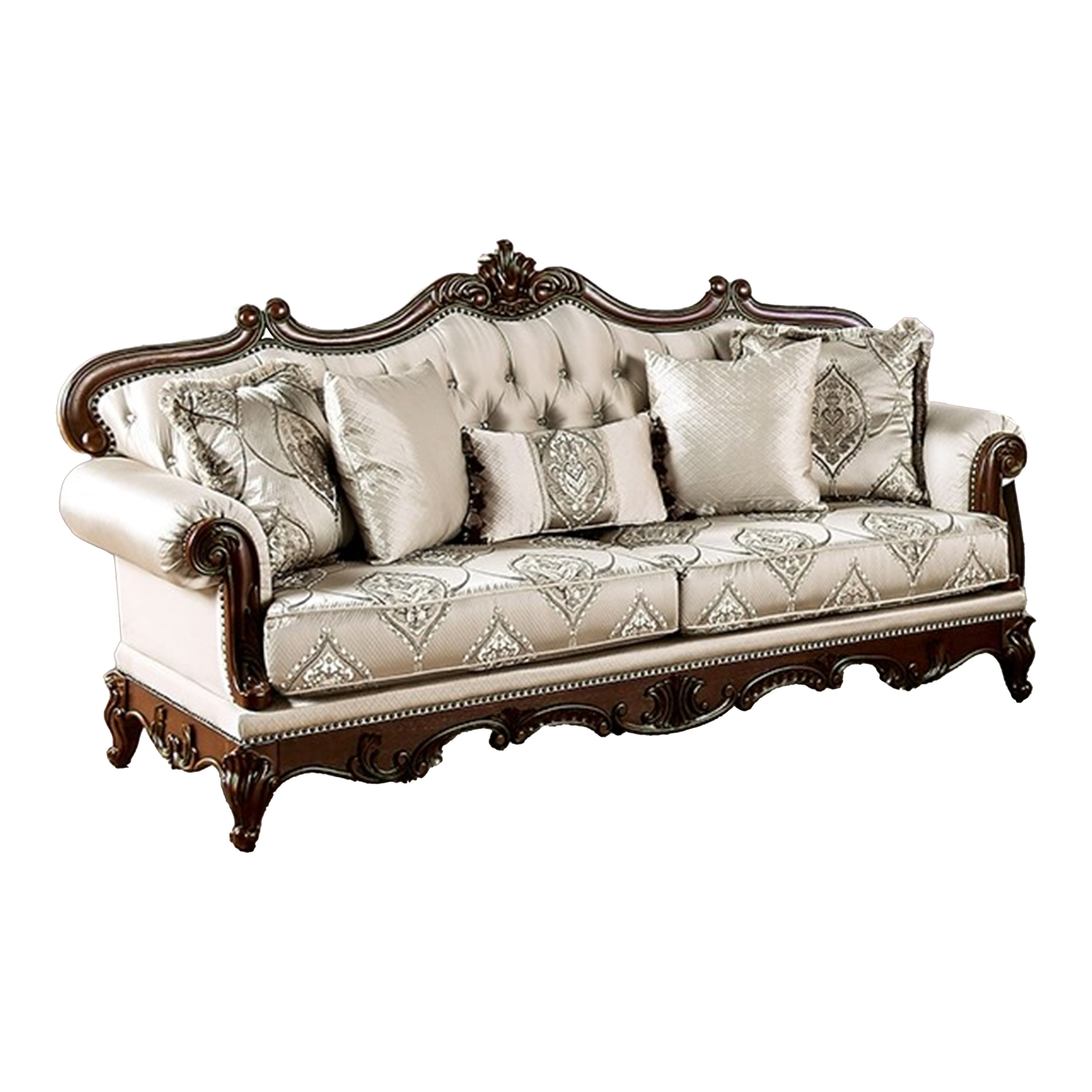 Vera+90+Inch+Sofa,+Button+